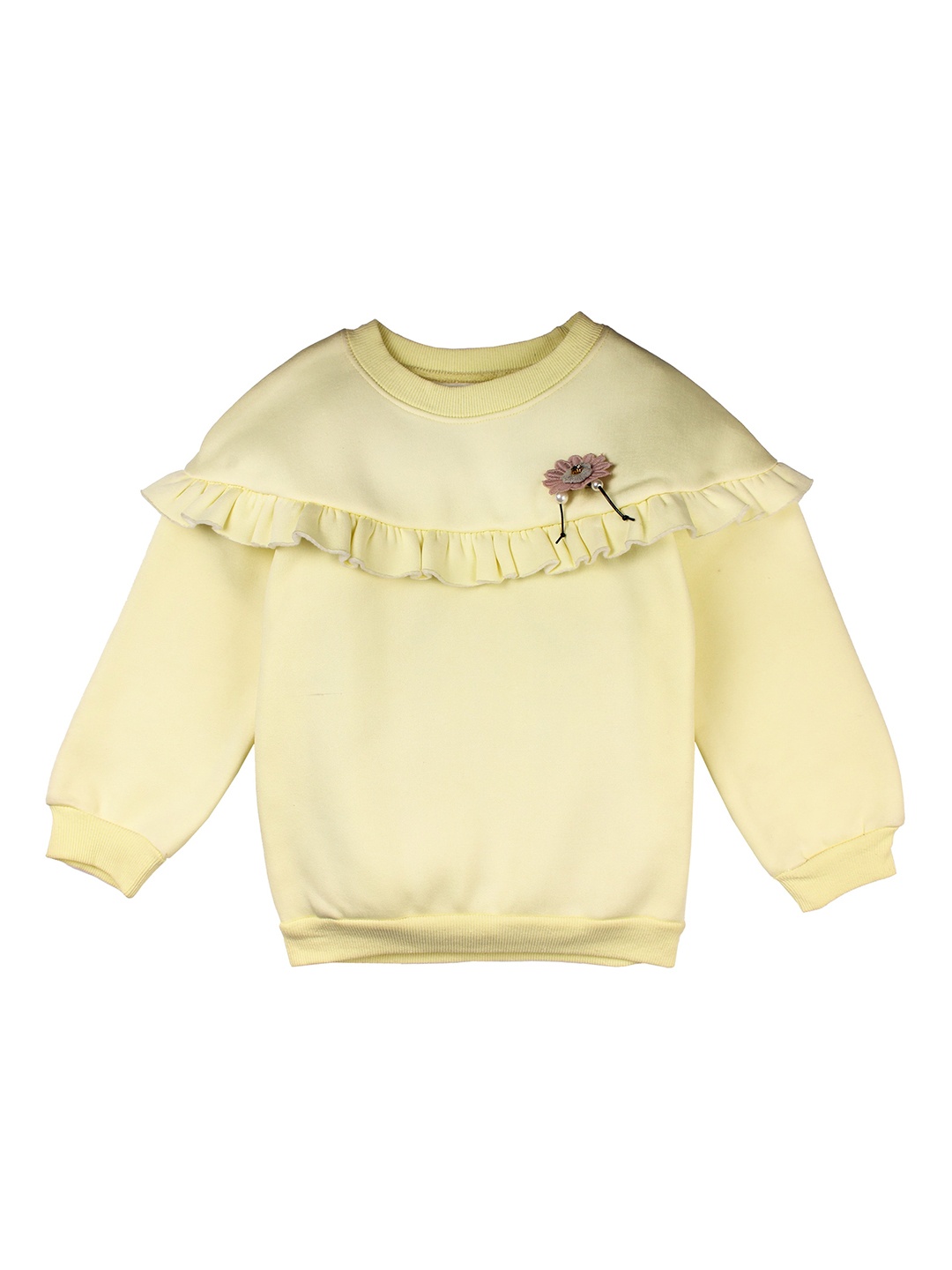 

Lil Lollipop Girls Yellow Solid Sweatshirt