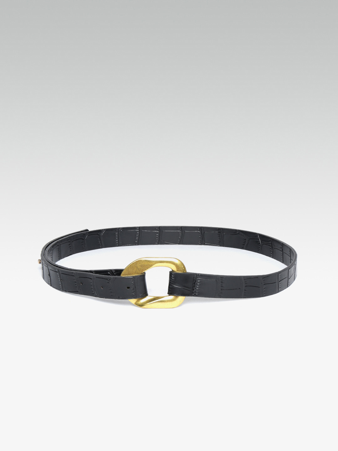 

20Dresses Women Black Croc Textured Belt