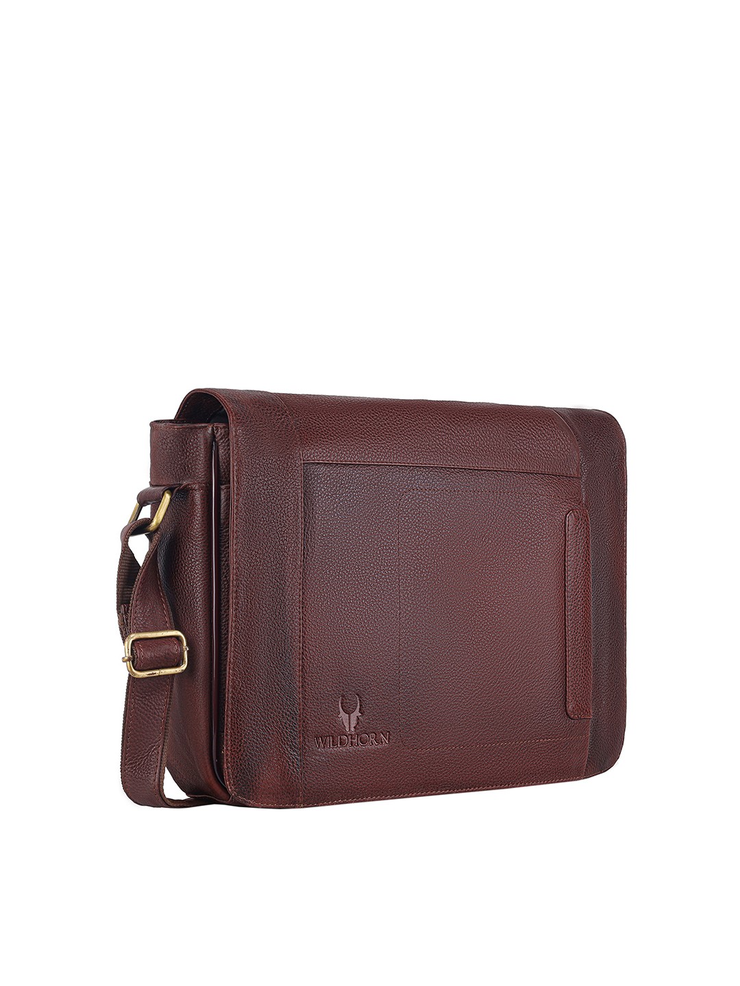 

WildHorn Men Maroon Solid Genuine Leather Messenger Bag