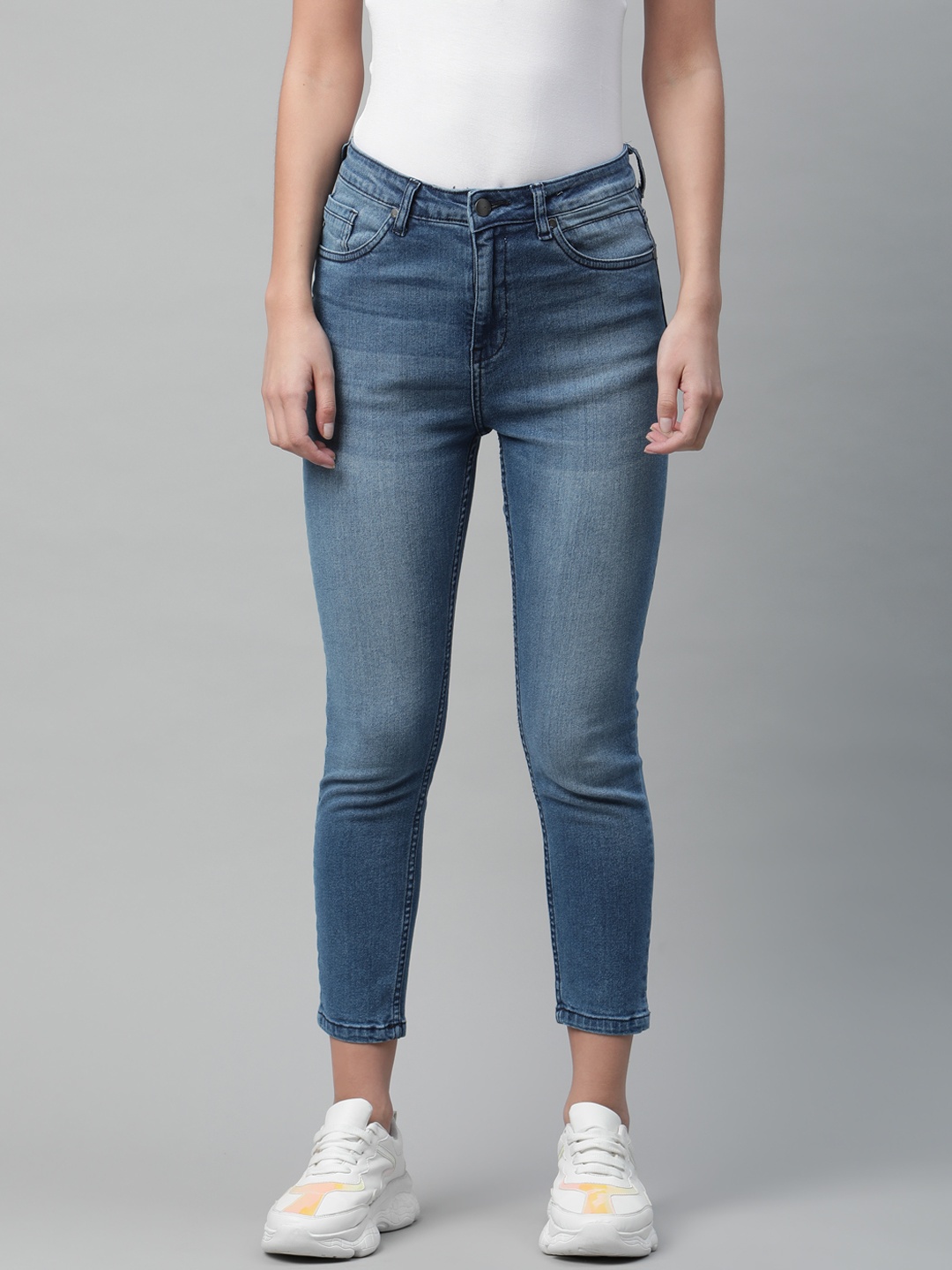 

Mast & Harbour Women Blue Skinny Fit Light Fade Stretchable Jeans