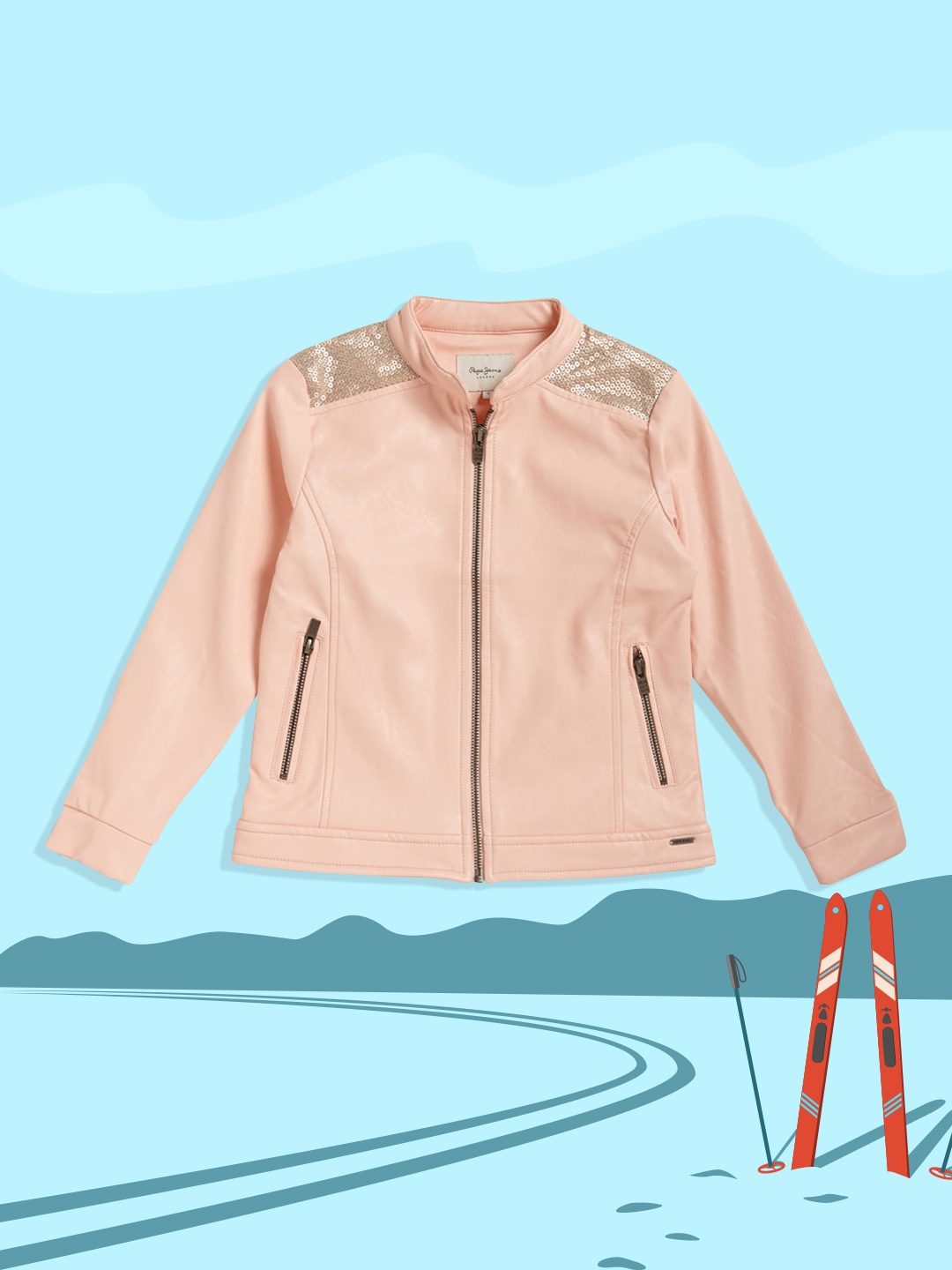

Pepe Jeans Girls Pink Printed Tailored Jacket