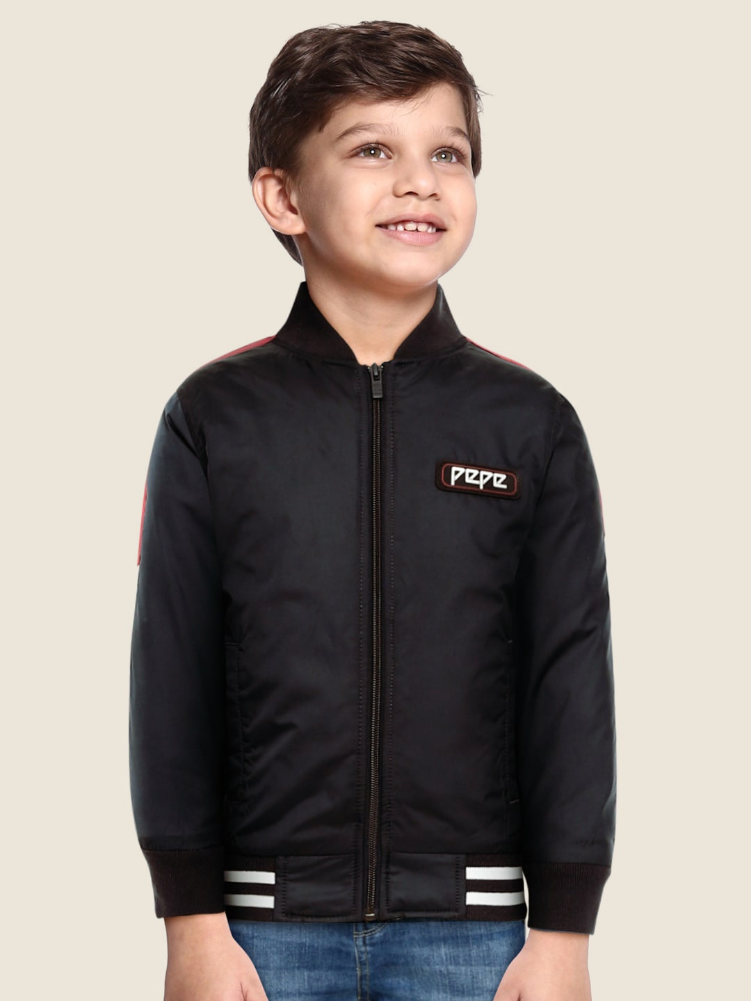 

Pepe Jeans Boys Black Printed Bomber Jacket