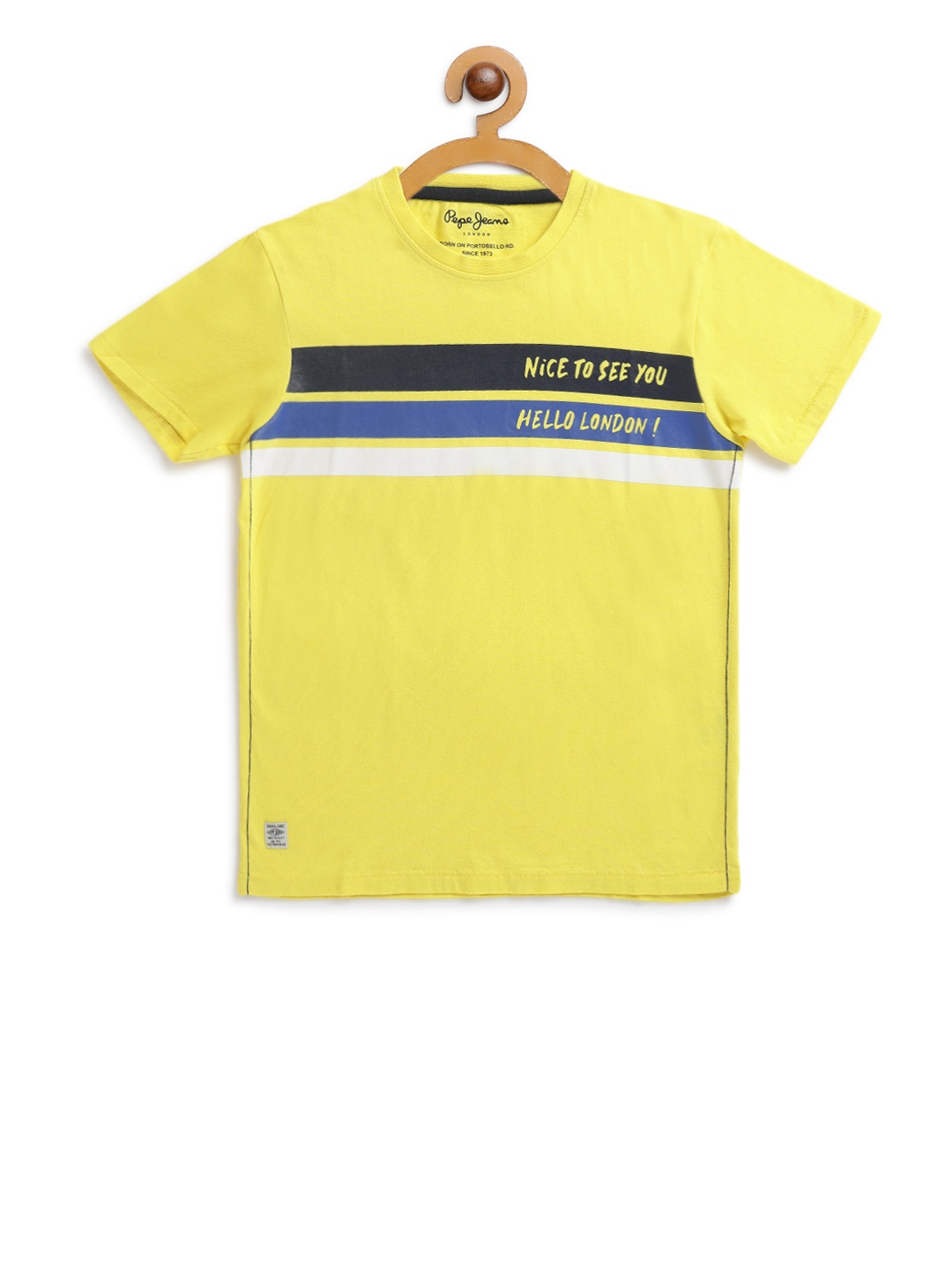 

Pepe Jeans Boys Yellow & White Colourblocked Round Neck T-shirt