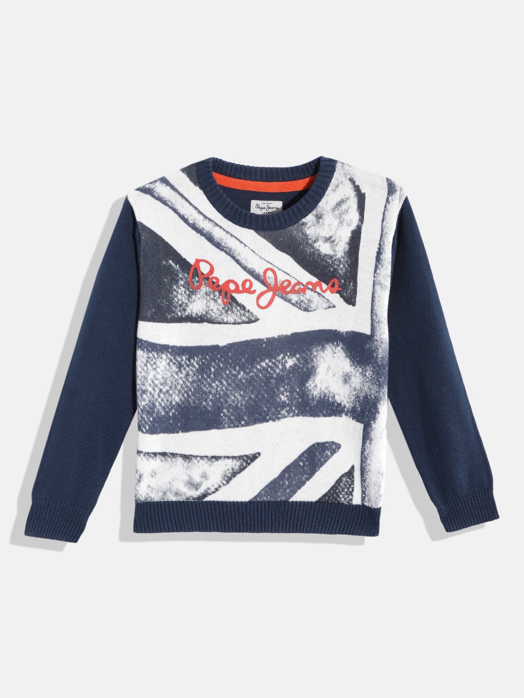 

Pepe Jeans Boys Blue & White Printed T-shirt