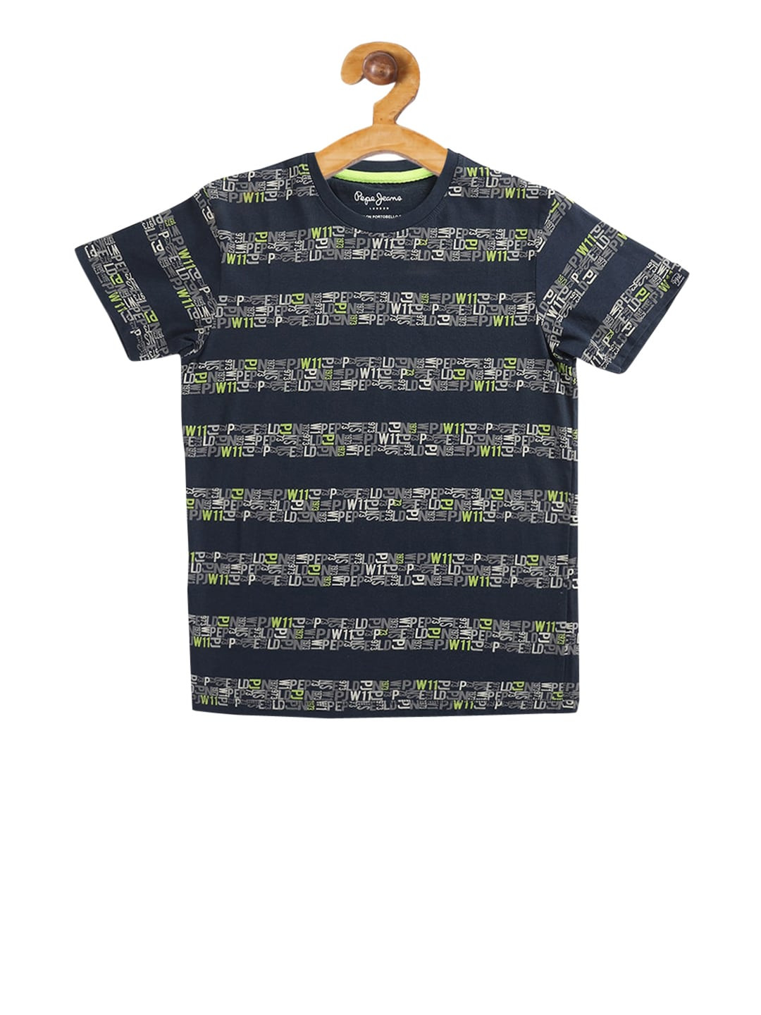 

Pepe Jeans Boys Navy Blue Striped Round Neck T-shirt