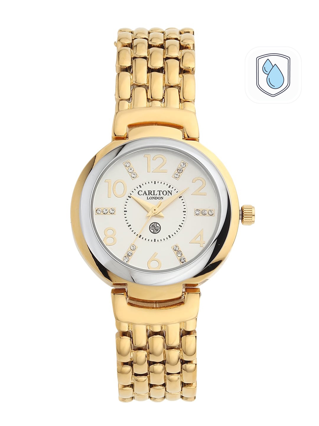 

Carlton London Women Gold-Toned & White Analogue Watch