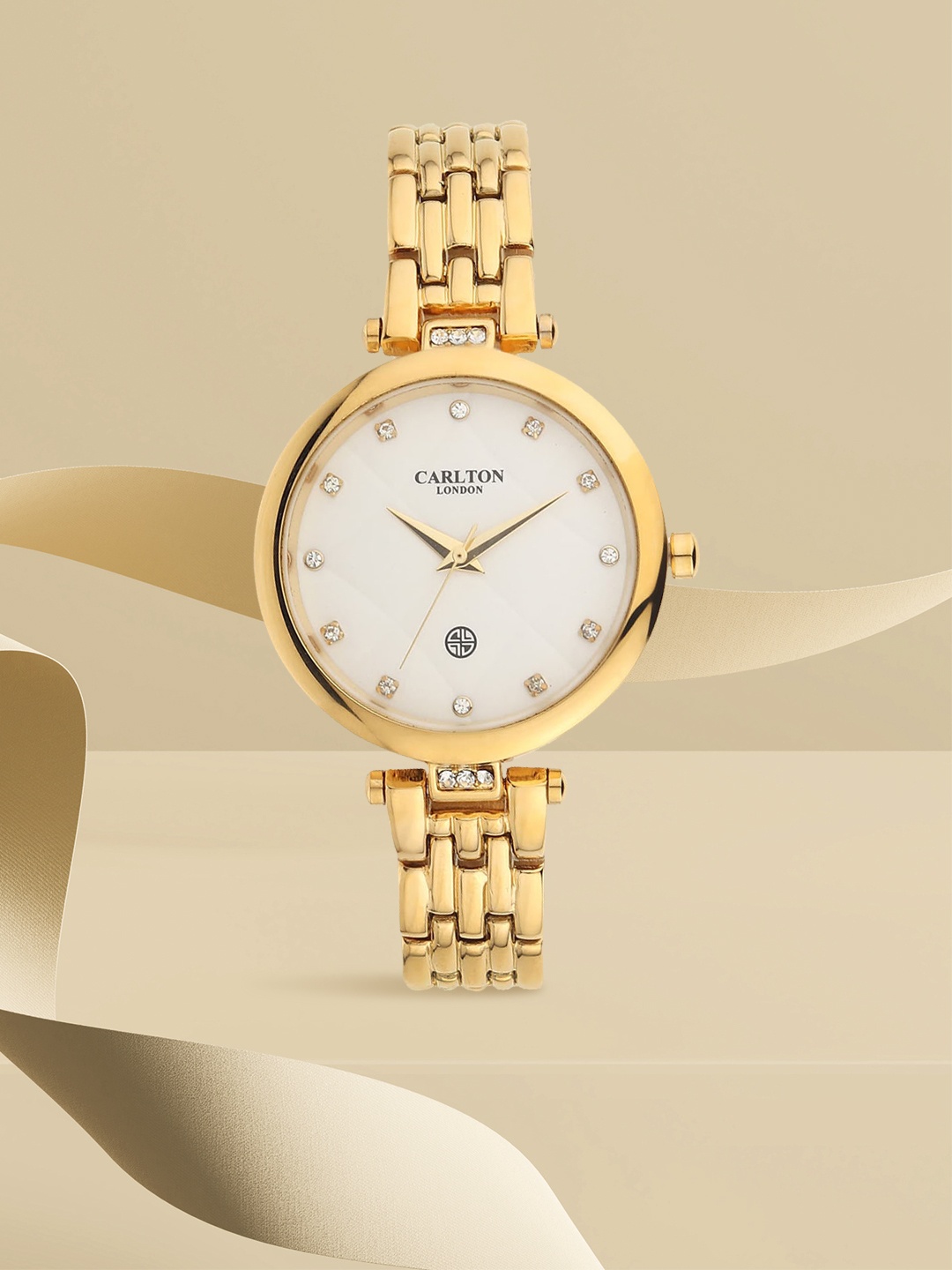 

Carlton London Women Gold-Toned & White Analogue Watch