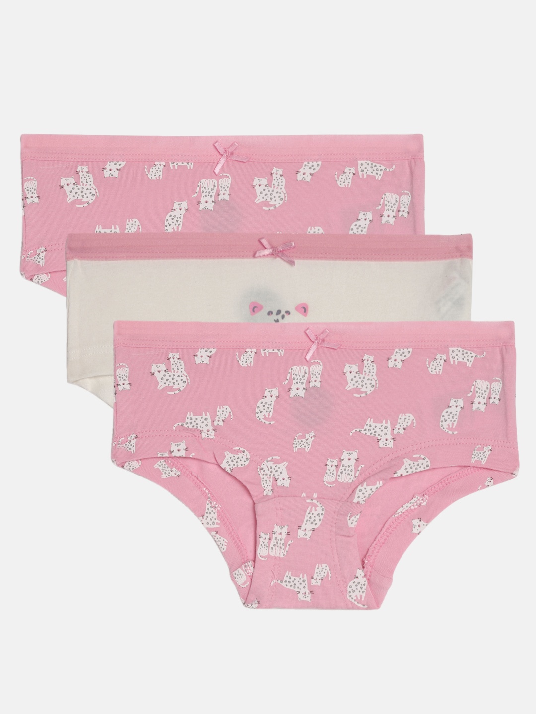 

mothercare Girls Pack of 3 Printed Basic Briefs, Pink
