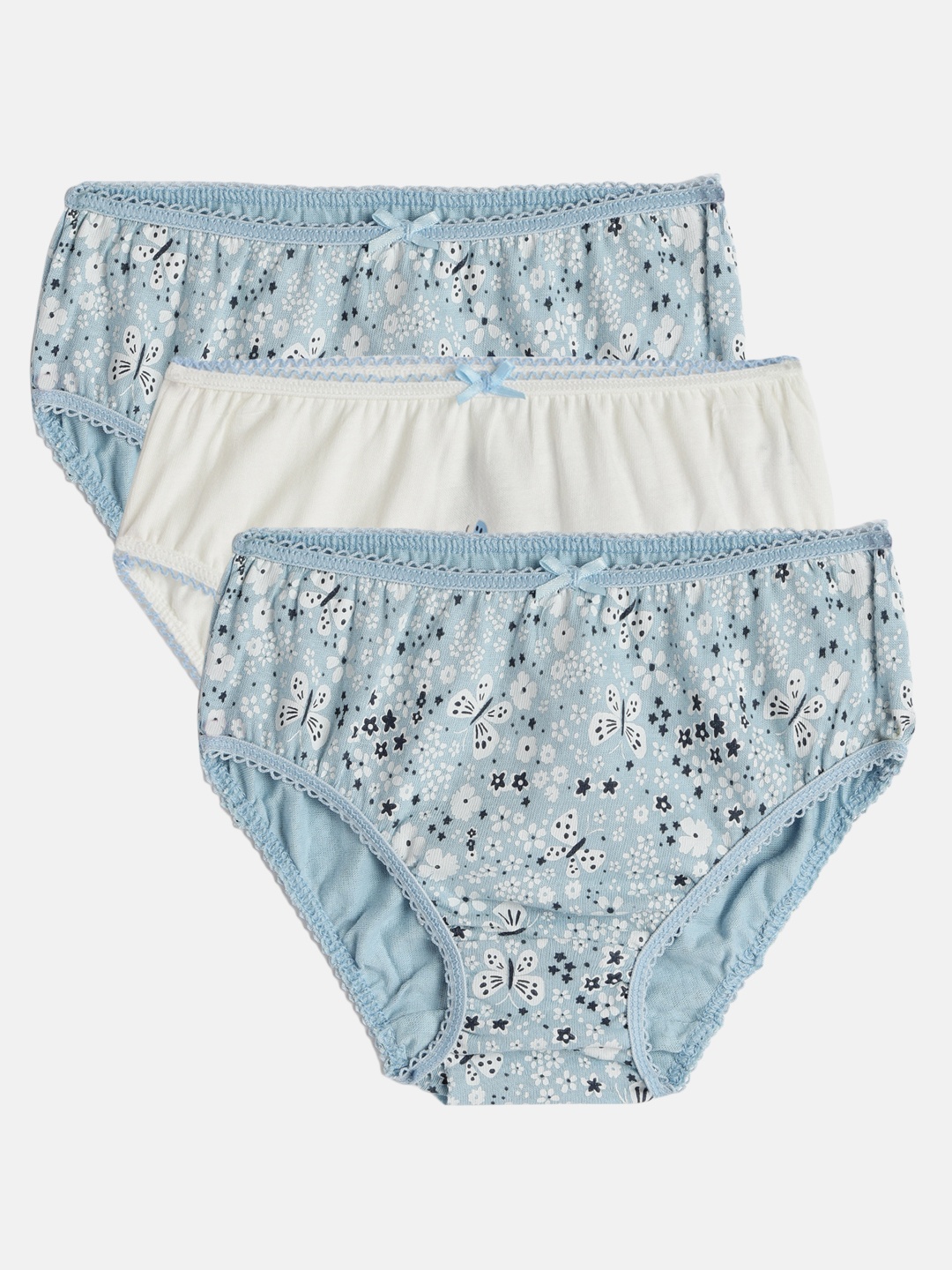 

mothercare Girls Pack of 3 Floral Briefs 410257470007, Blue
