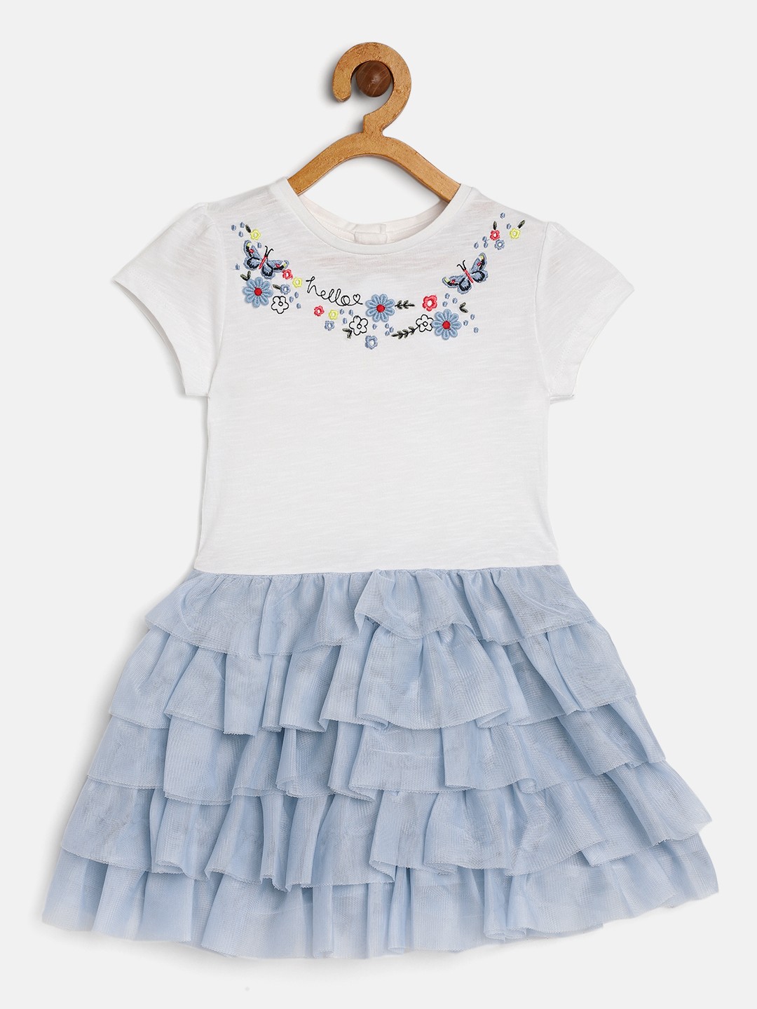 

mothercare Girls White Embroidered A-Line Dress