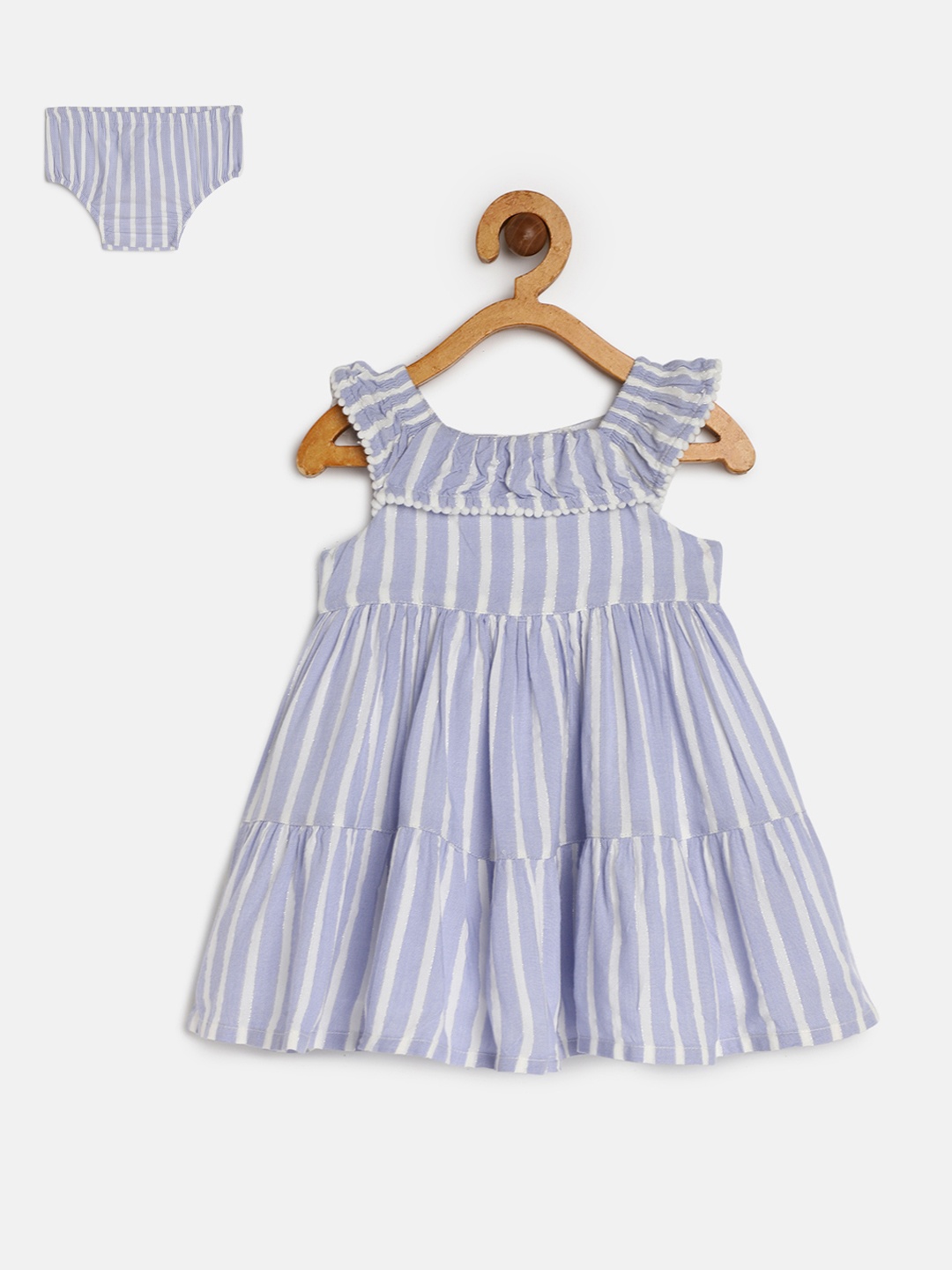 

mothercare Girls Blue Striped A-Line Dress