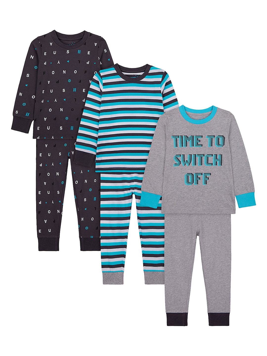 mothercare Girls Pack of 3 Pure Cotton Clothing Sets, Multi
