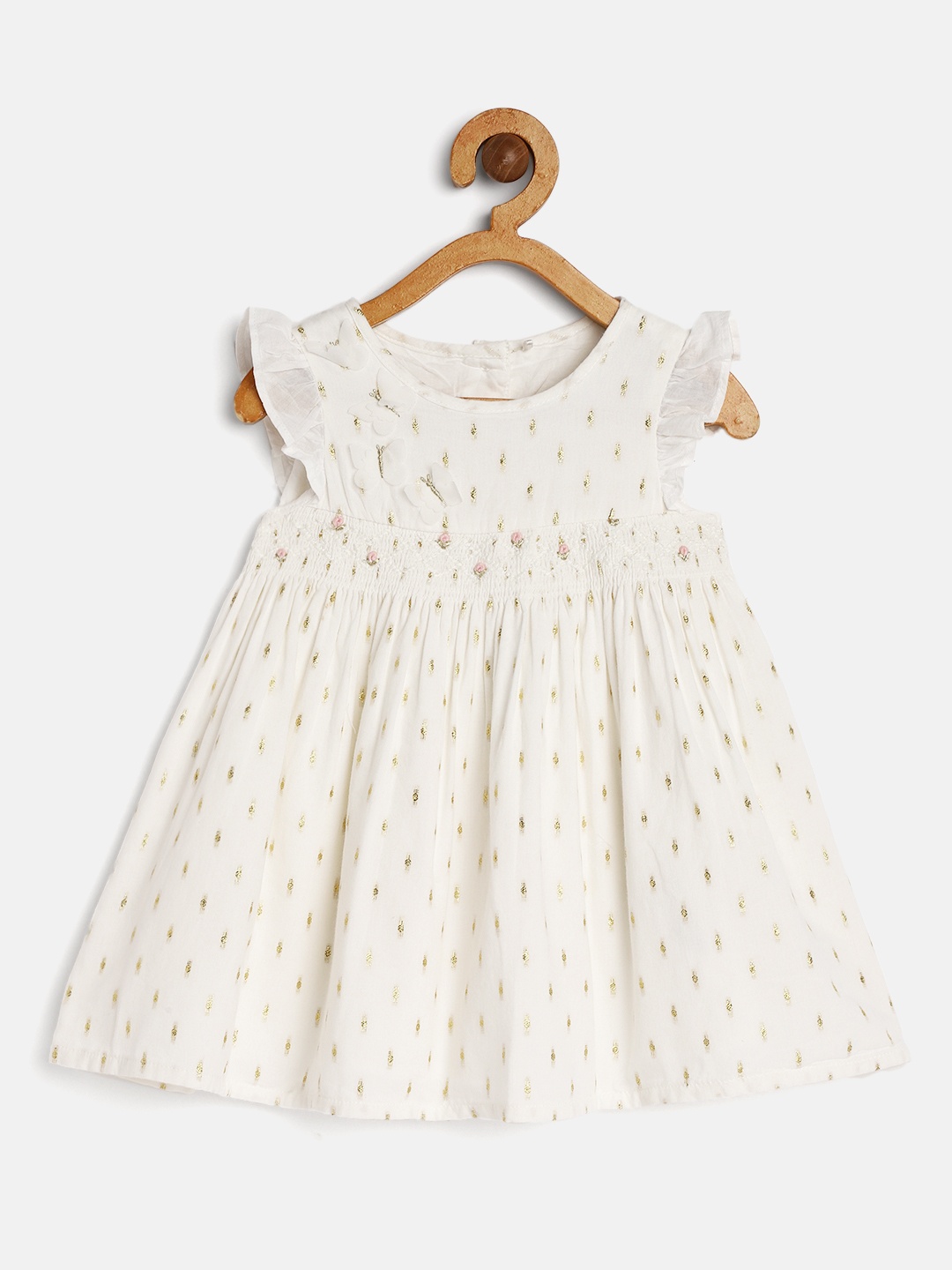 

mothercare Girls White Sparkle Embroidery A-Line Dress