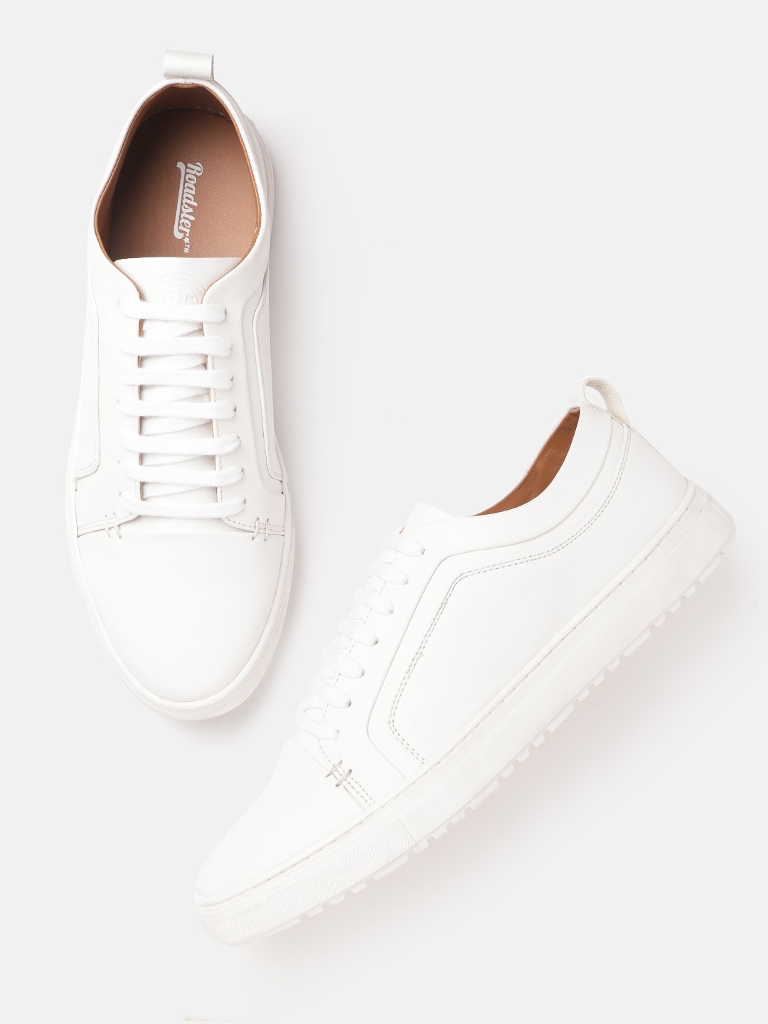 

The Roadster Lifestyle Co Men White Solid Sneakers