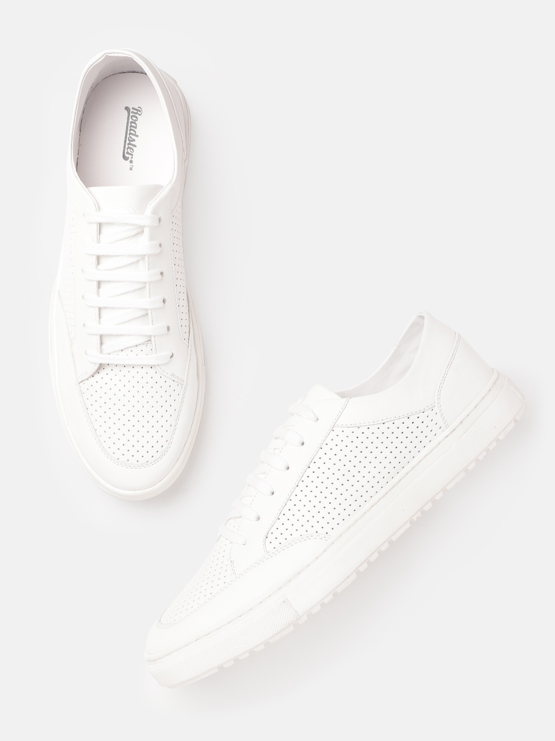 

The Roadster Lifestyle Co Men White Perforated Sneakers