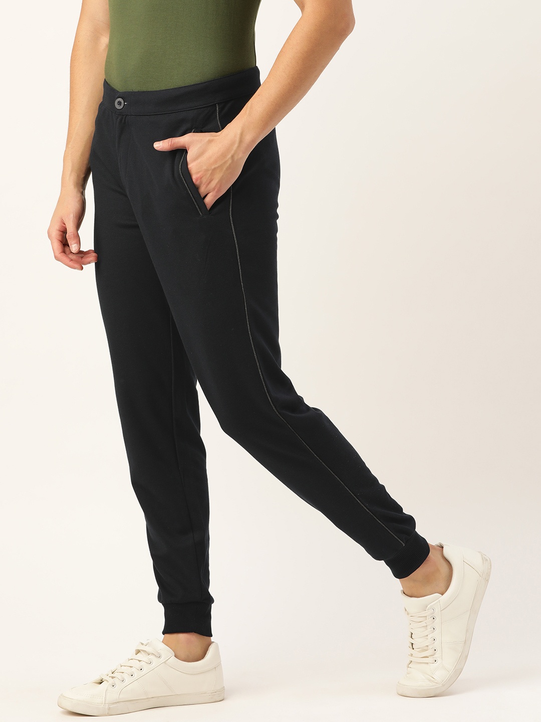 

Sweet Dreams Men Navy Blue Solid Cotton Joggers