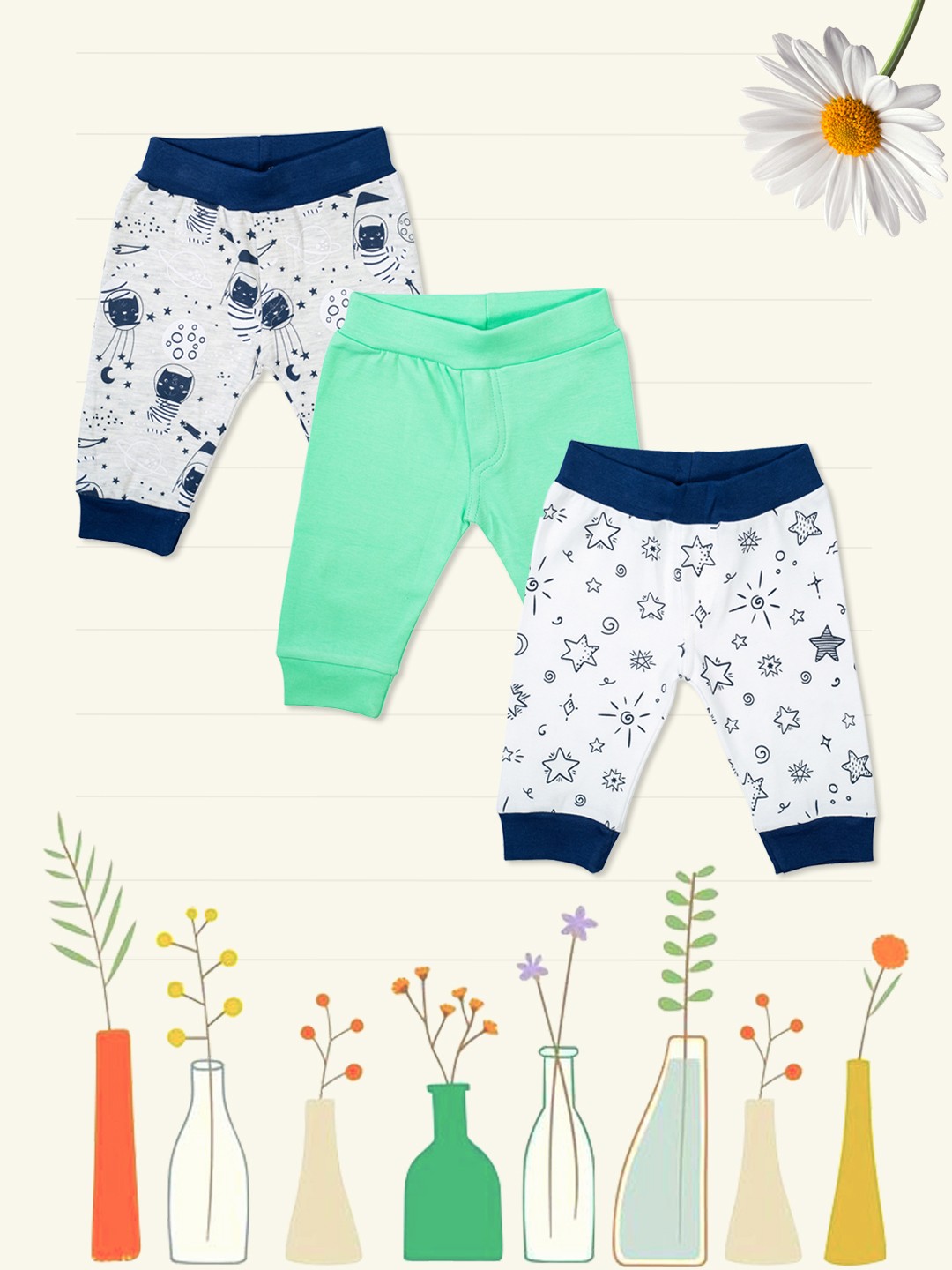 

MeeMee Boys Pack of 3 Printed Leggings, Green