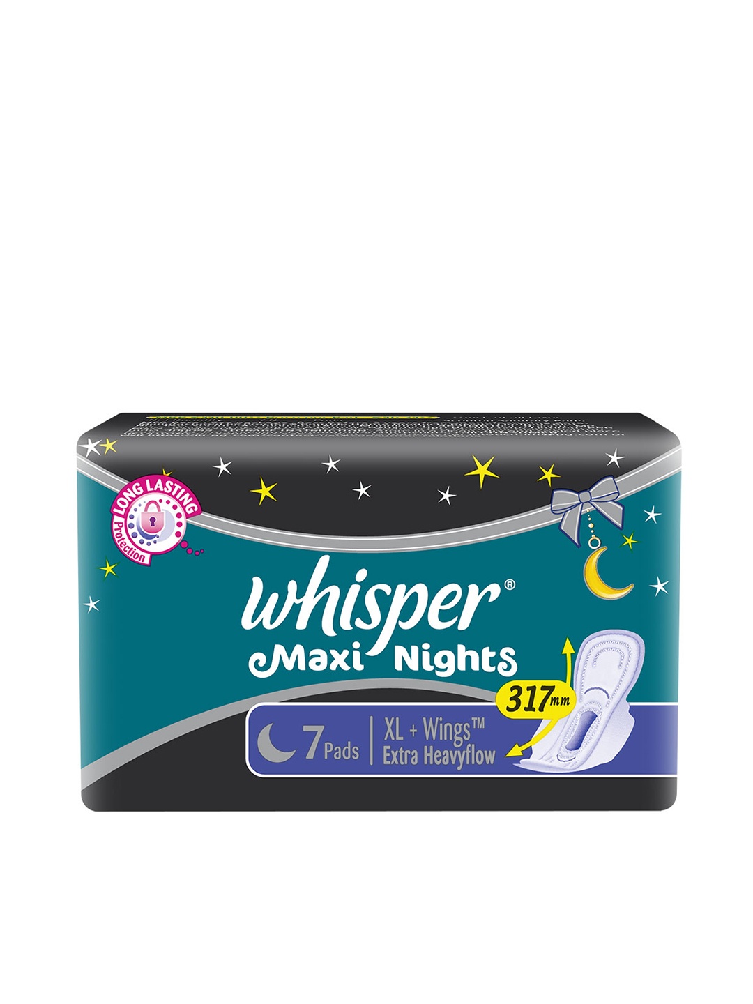 

Whisper Maxi Night Sanitary Pads XL Wings - 7 Pads, Blue