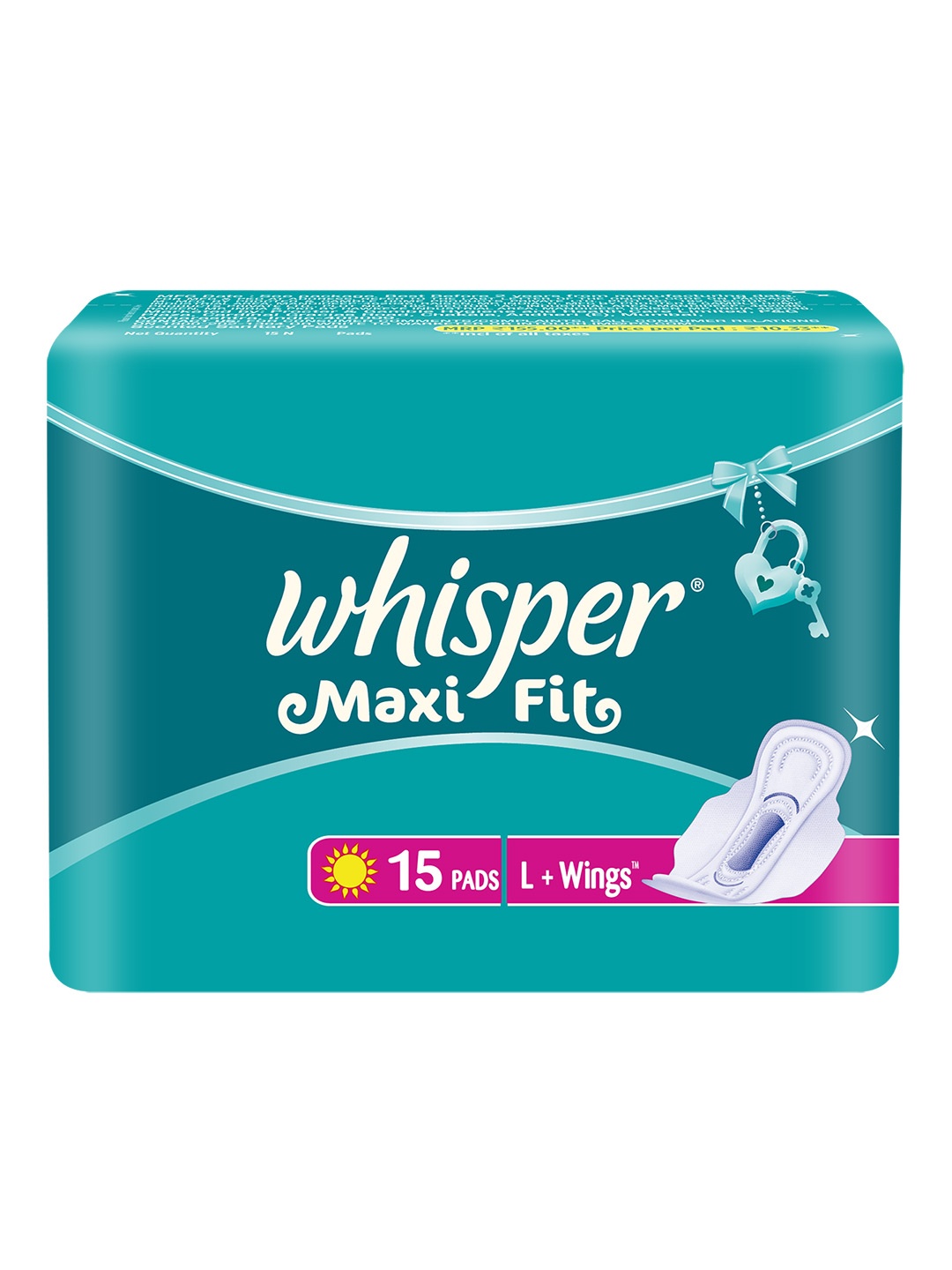 

Whisper Maxi Fit Large Wings Sanitary Pads - 15 Pcs, Green