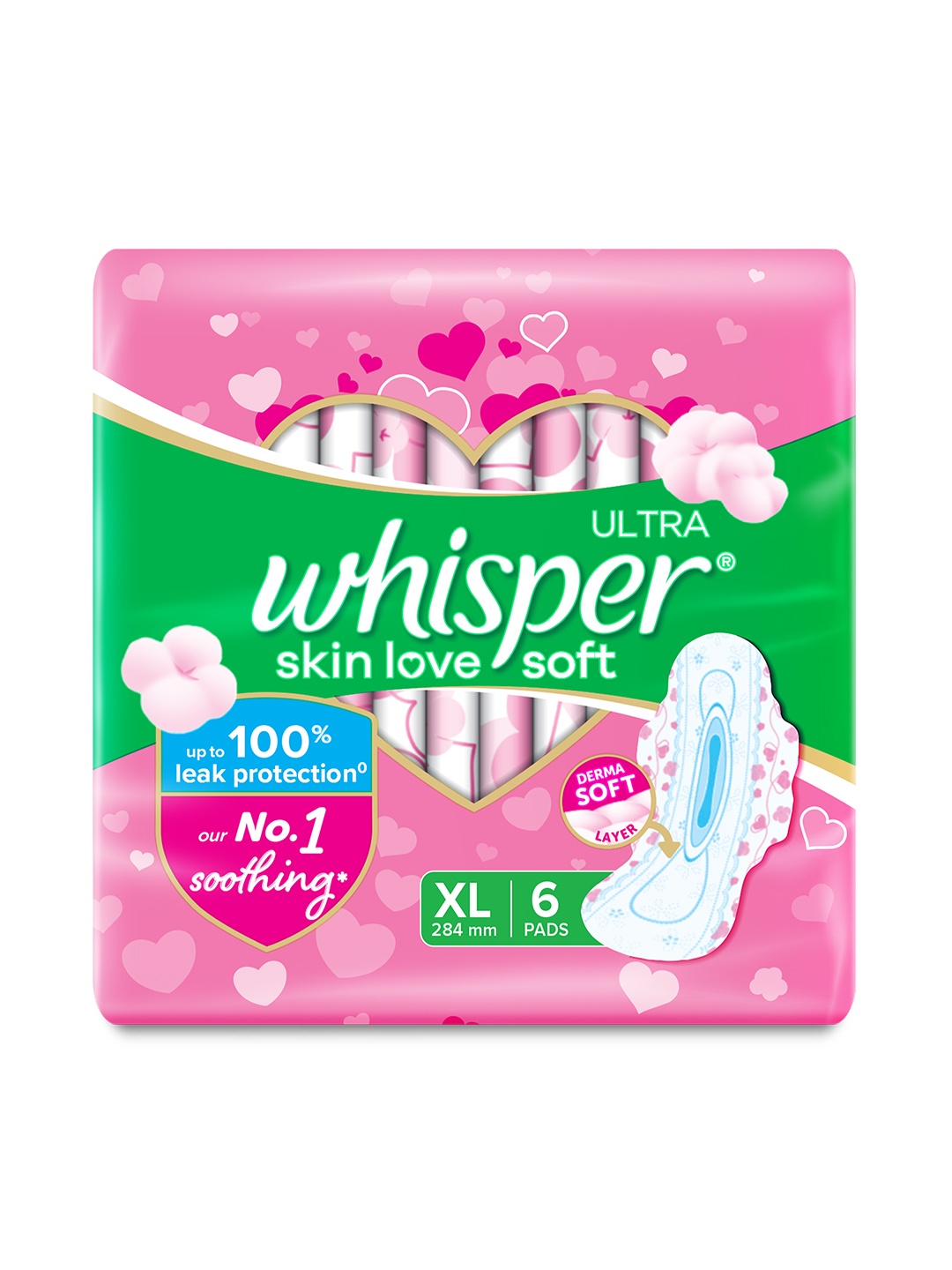 

Whisper Ultra Soft XL Sanitary Pads - 7 Pads, Pink