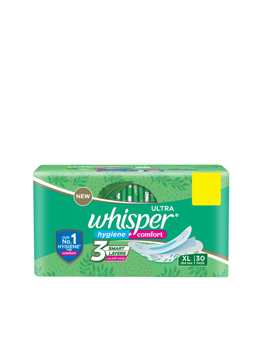 

Whisper Ultra Upto No Gap No Leaks Sanitary Pads for Heavy Flow Protection - 30 XL Pads, Green