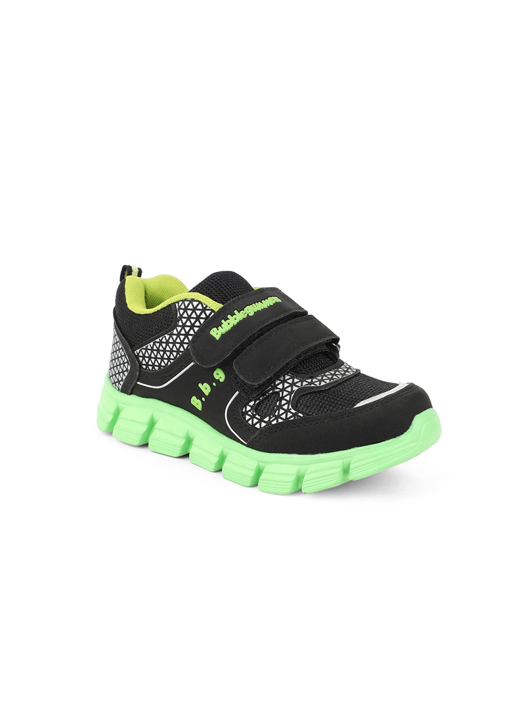 

Bubblegummers Boys Black & Green Slip-On Sneakers