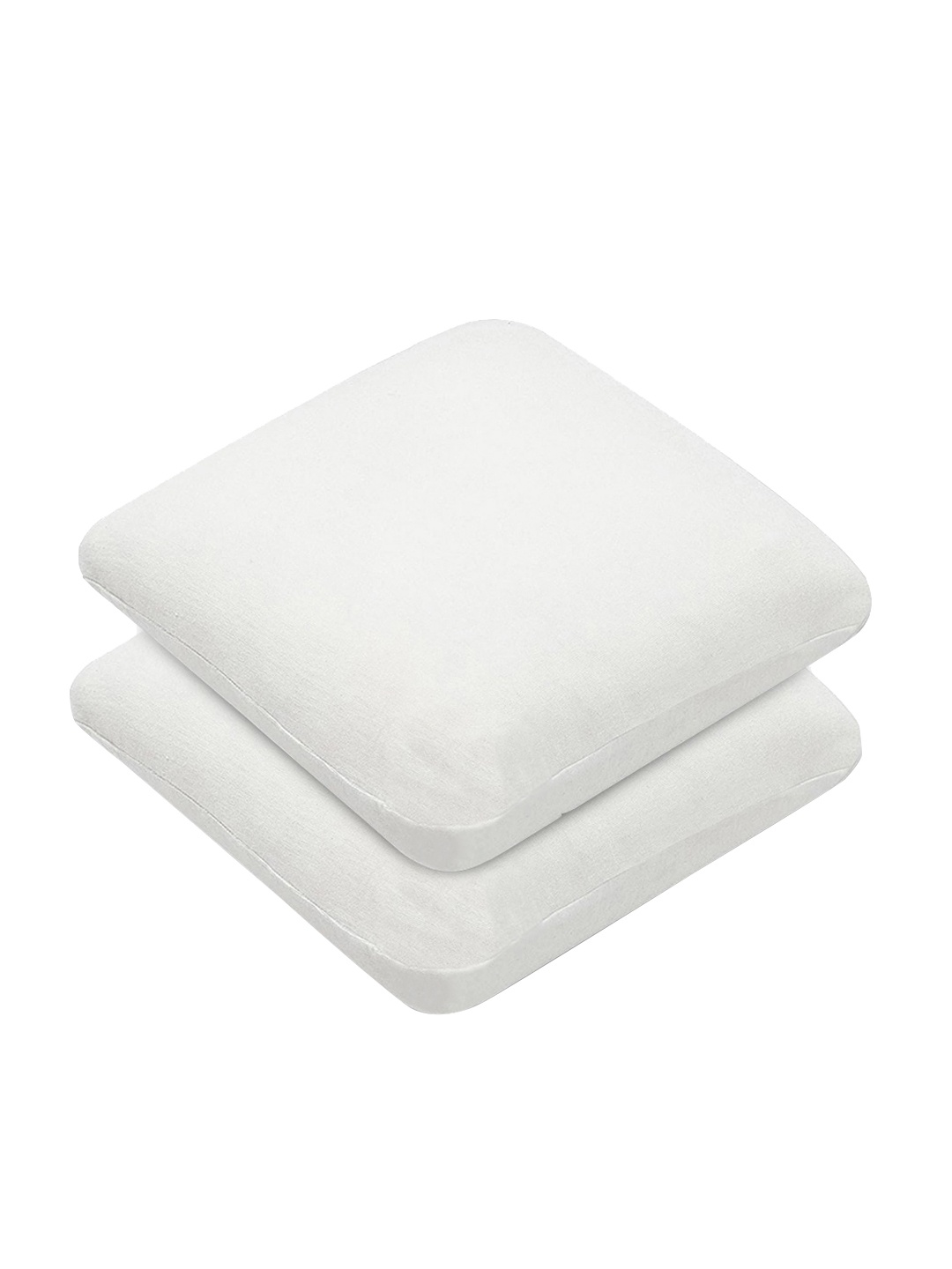 

The White Willow Set of 2 White Solid Floor Cushions, Off white