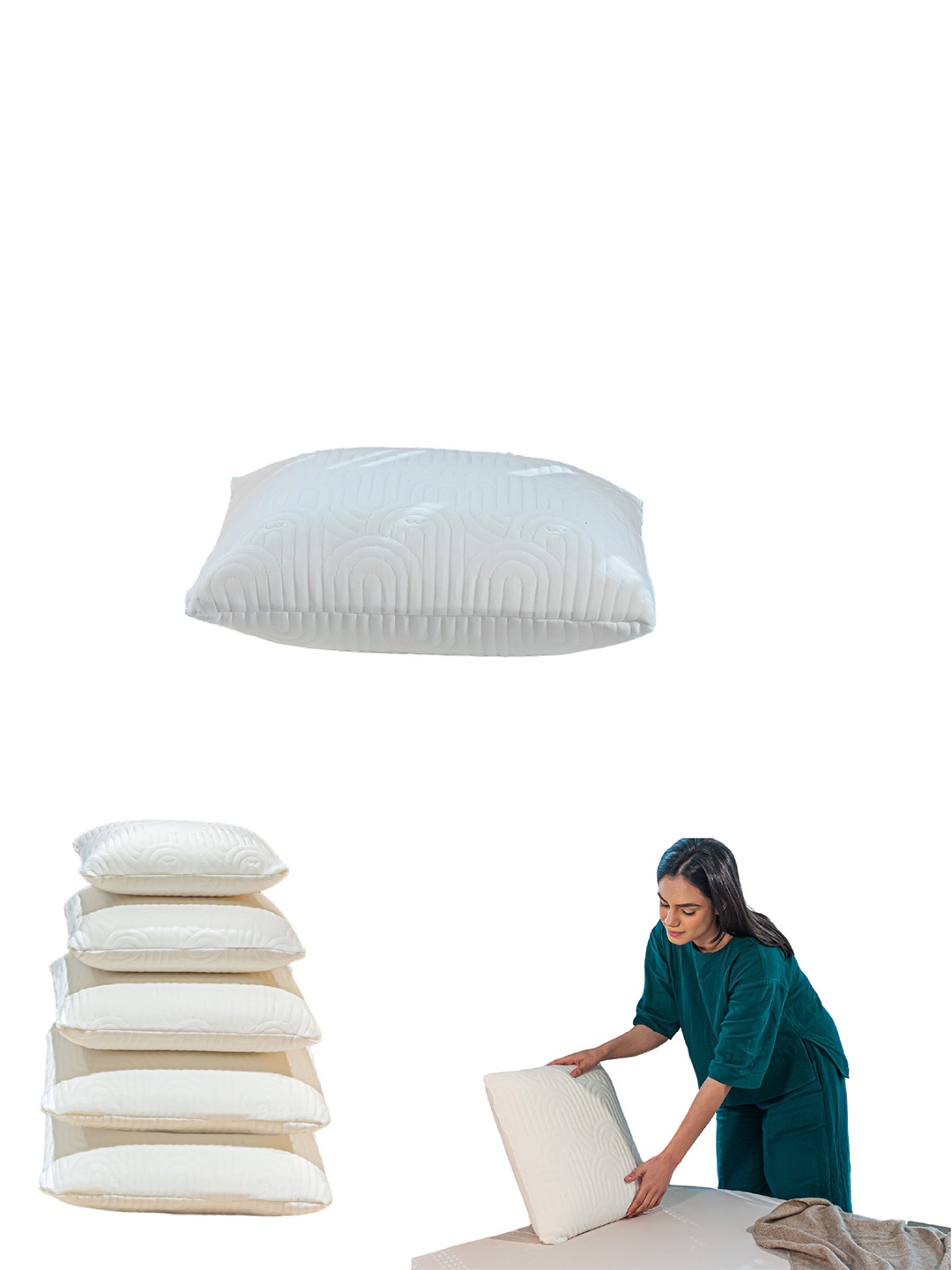 

The White Willow Set of 2 Off-White Solid Floor Cushions