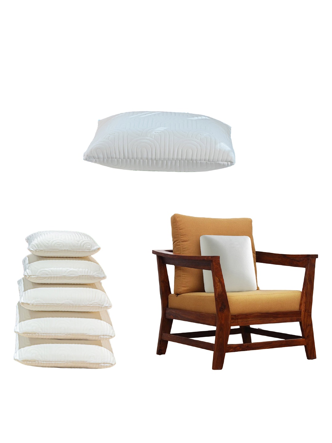 

The White Willow Set Of 2 White Solid Square Cushions