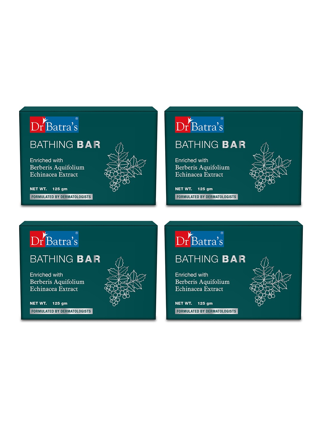 

Dr. Batras Set Of 4 Bathing Bar Enriched With Berberis Aquifolium & Echinacea - 125g Each, Yellow