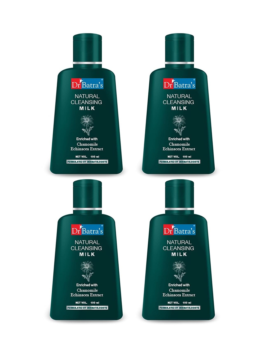

Dr. Batras Set Of 4 Natural Cleansing Milk Enriched With Echinacea & Chamomile- 100ml Each, White