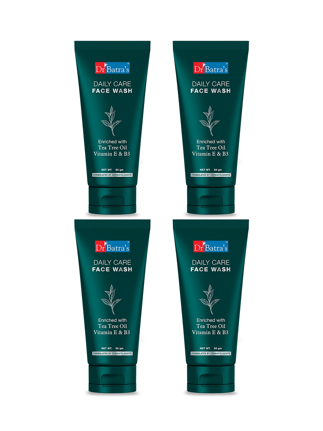 

Dr. Batras Set Of 4 Daily Care Face Wash With Tea Tree Oil & Vitamin B3 - 50g Each, Orange