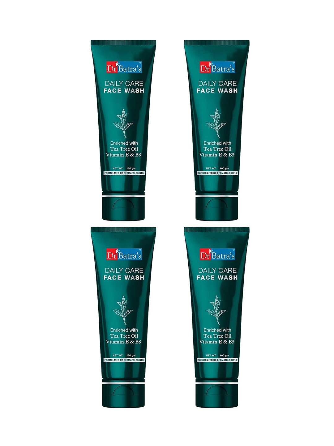 

Dr. Batras Set Of 4 Daily Care Face Wash With Tea Tree Oil & Vitamin B3 - 100g Each, Orange