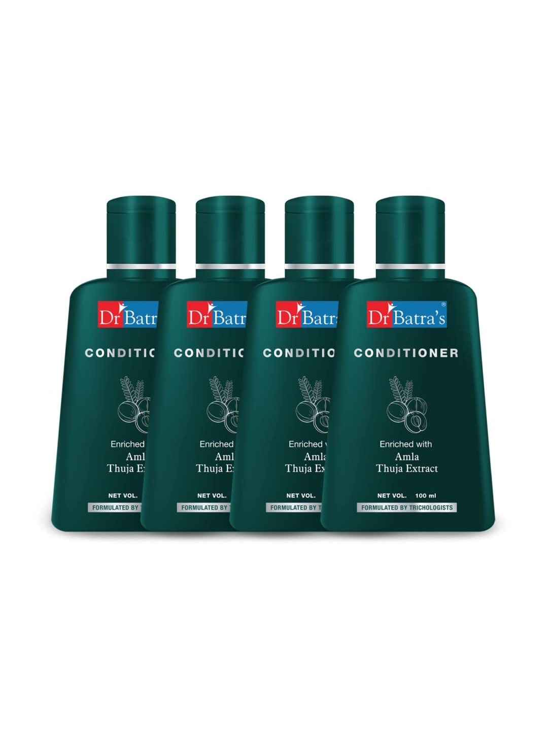 

Dr. Batras Set of 4 Conditioner Enriched With Amla & Thuja Extract - 100 ml Each, Green