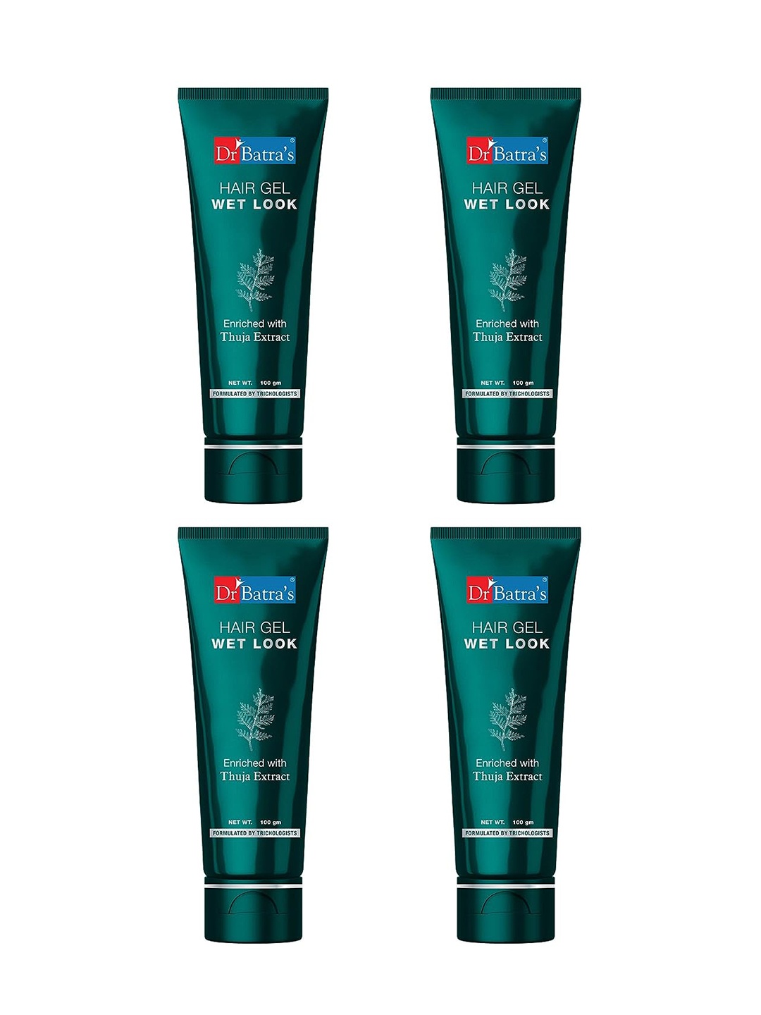 

Dr. Batras Set Of 4 Wet Look Hair Gel Enriched With Thuja Extract - 100 g Each, Blue