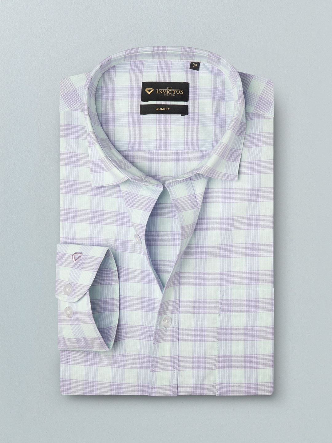 

INVICTUS Men Easy Care Blue Micro Checks Checked Sustainable Formal Shirt