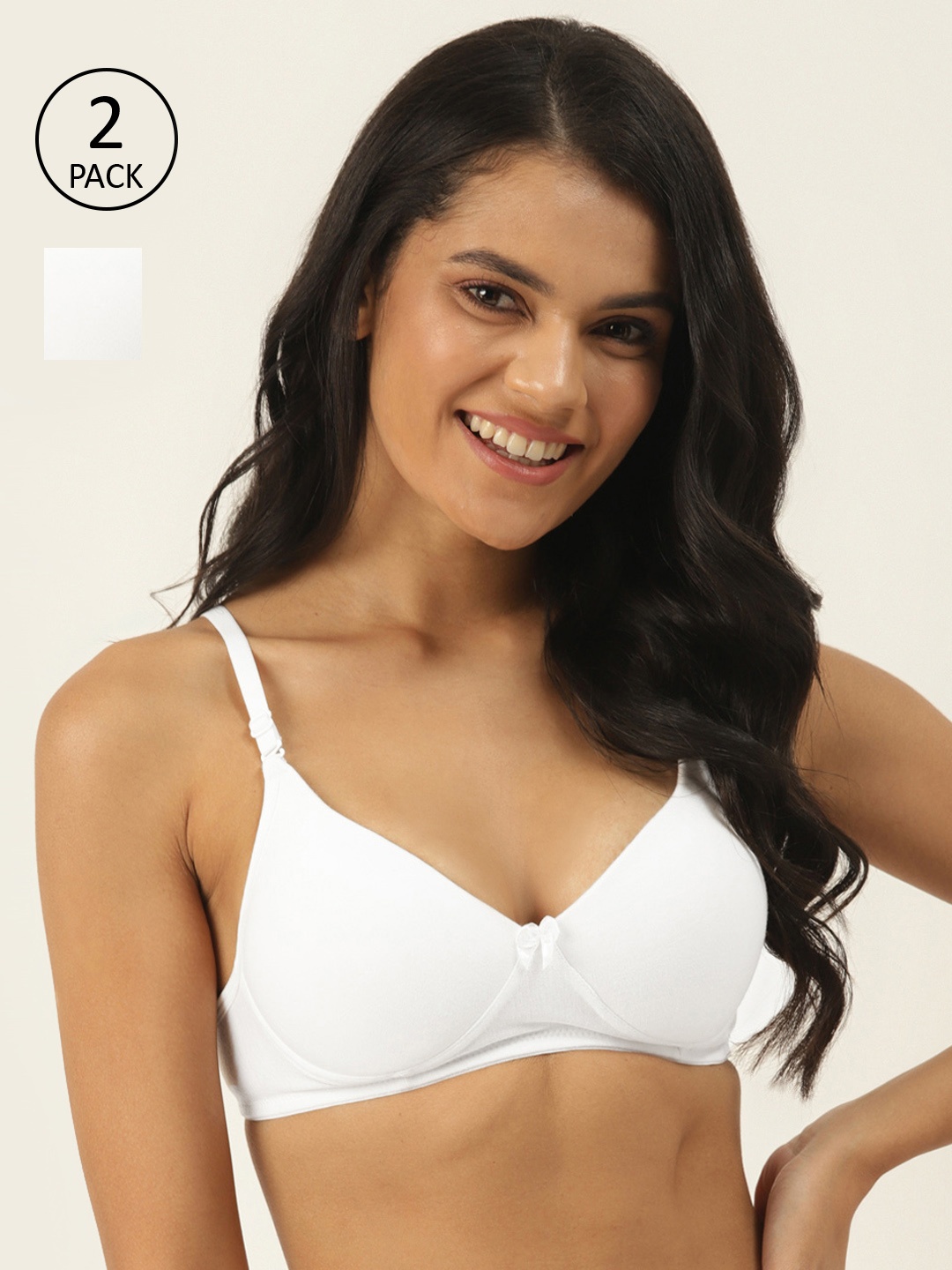 

Softskin White Pack of 2 Solid Non-Wired Heavily Padded T-shirt Bra Tshirt_White_30B_2