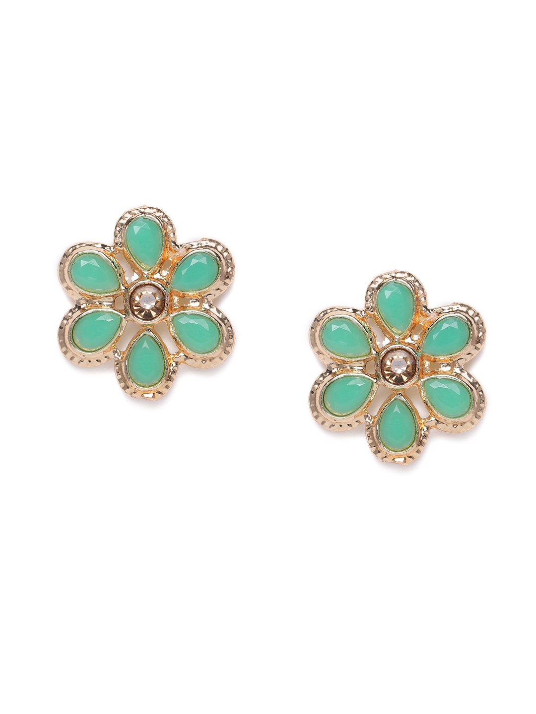 

Kord Store Gold-Plated & Green Floral Studs