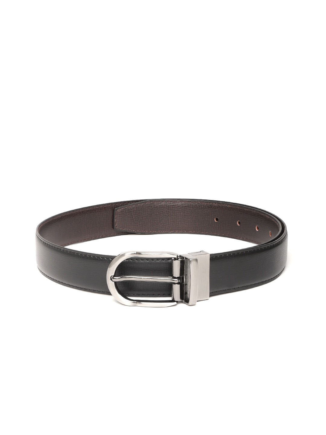 

Ultimo Men Black & Coffee Brown Solid Reversible Formal Belt