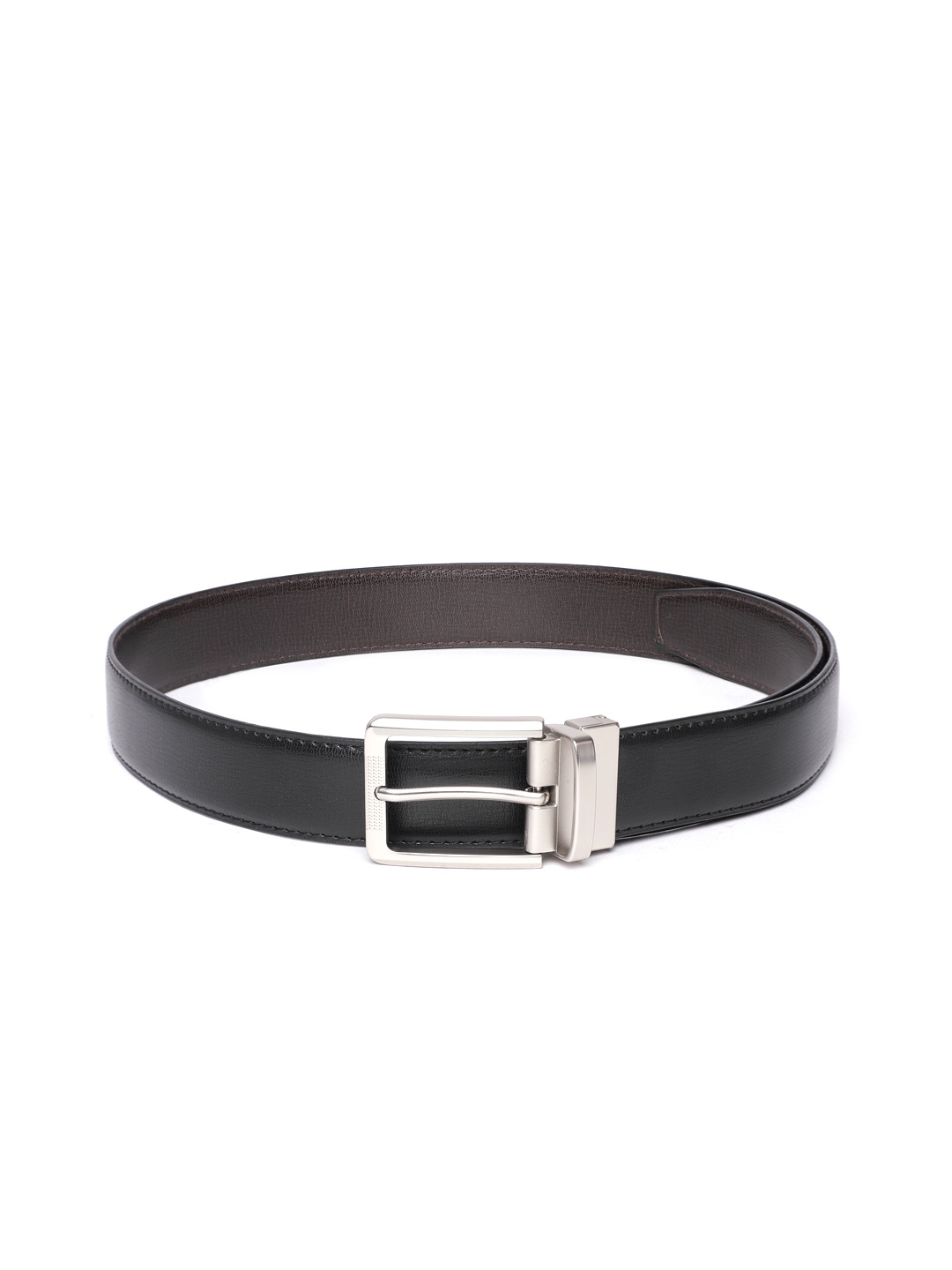 

Ultimo Men Black & Coffee Brown Solid Reversible Formal Belt