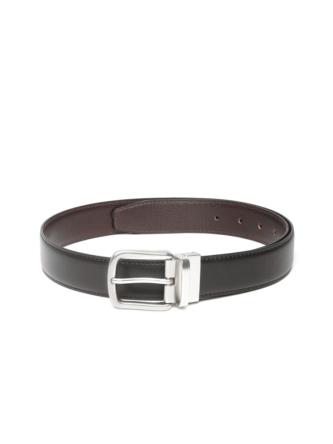 

Ultimo Men Black & Coffee Brown Solid Reversible Formal Belt