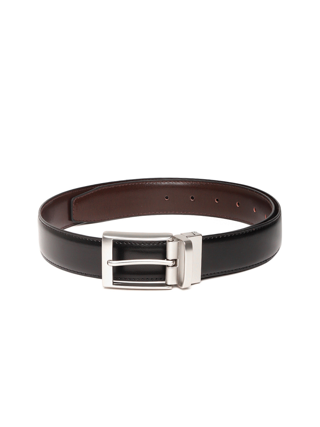 

Ultimo Men Black & Coffee Brown Solid Reversible Formal Belt