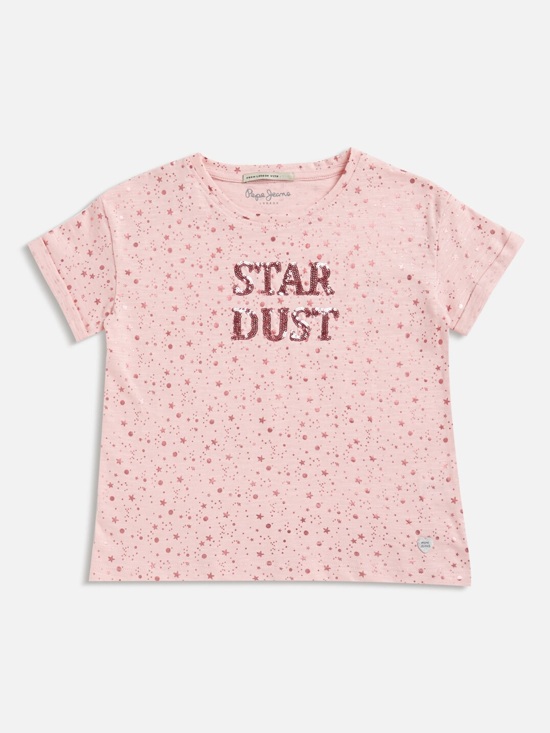 

Pepe Jeans Girls Pink Printed V-Neck T-shirt