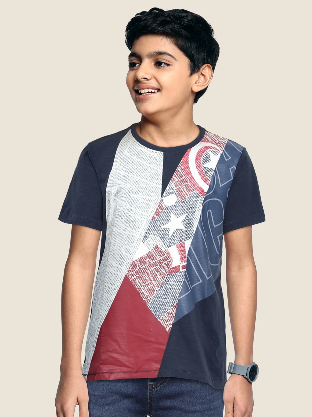 

Pepe Jeans Boys Blue Printed Round Neck T-shirt