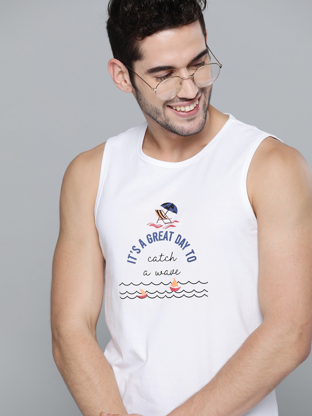 

Mast Harbour Men White Pure Cotton Printed Round Neck Pure Cotton T-shirt