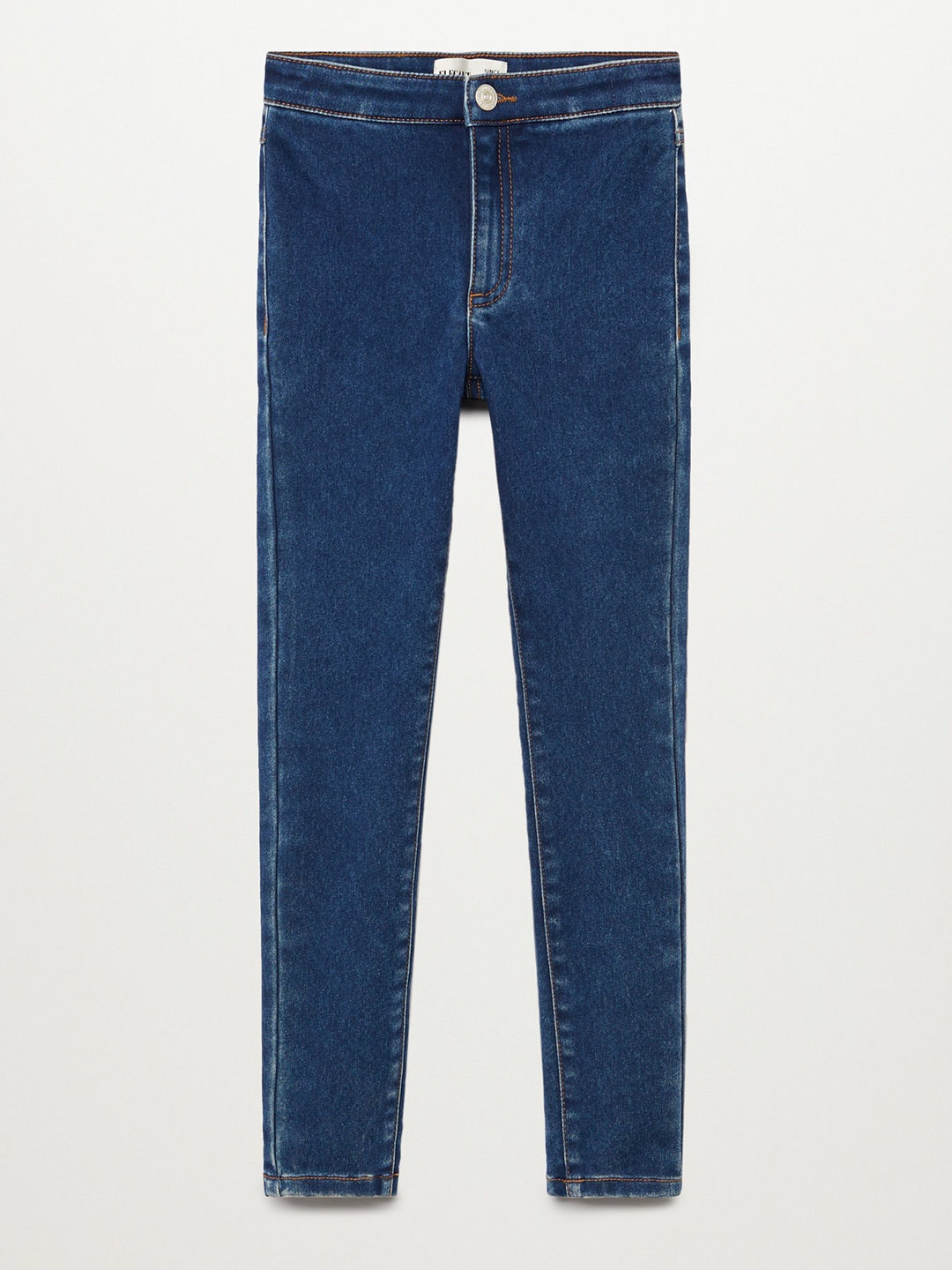 

Mango Kids Girls Navy Blue Super Skinny Fit Mid-Rise Stretchable Sustainable Jeans
