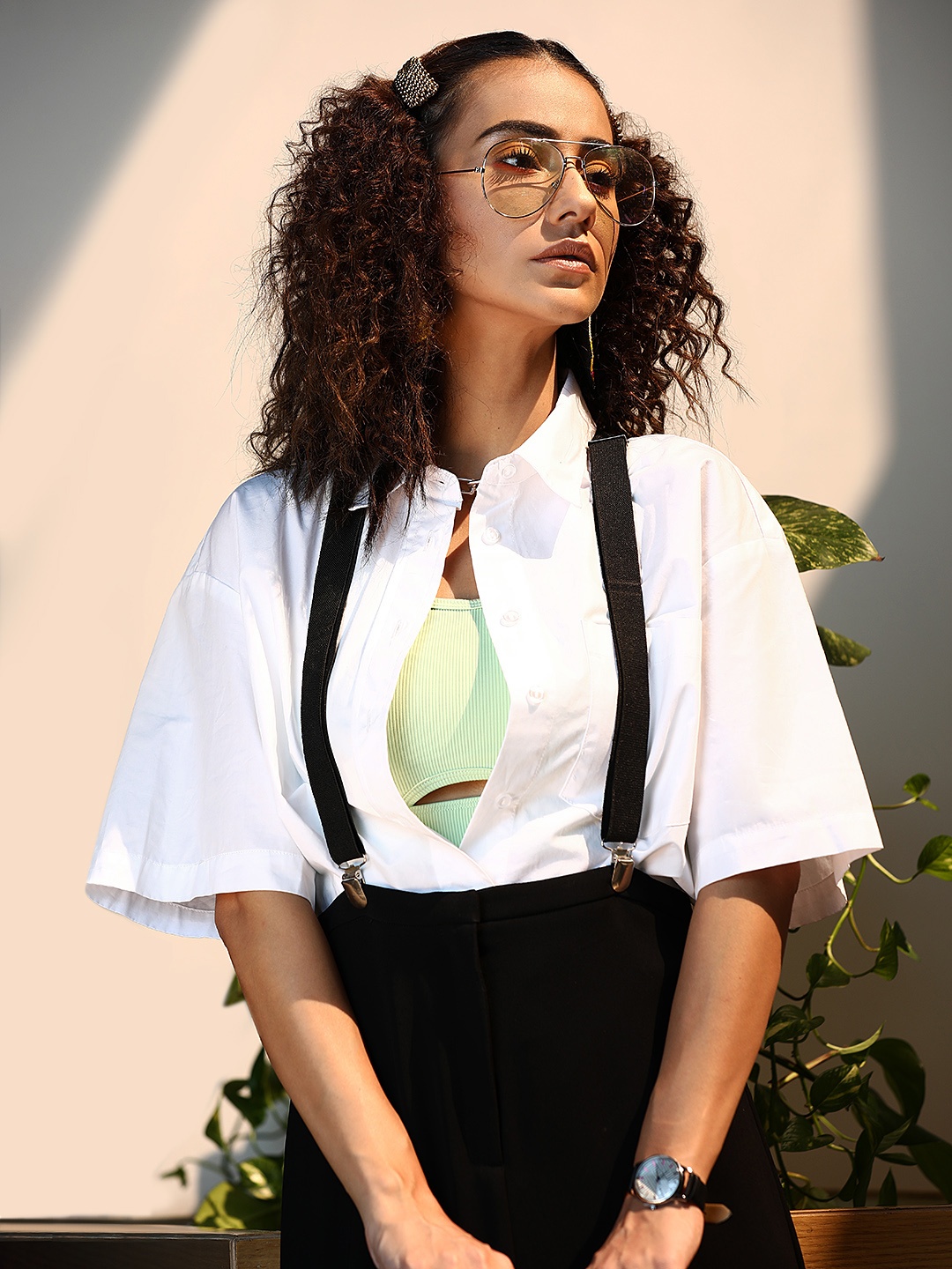 

MANGO Women White Regular Fit Solid Pure Cotton Casual Shirt