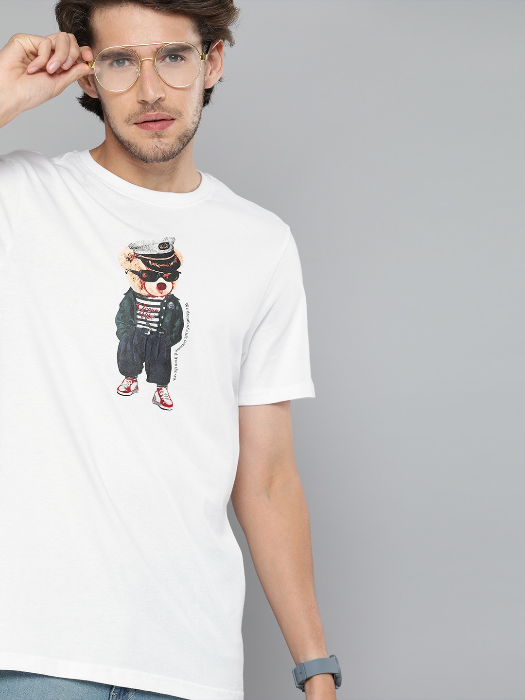 

Mast Harbour Men White Printed Polo Collar Pure Cotton T-shirt