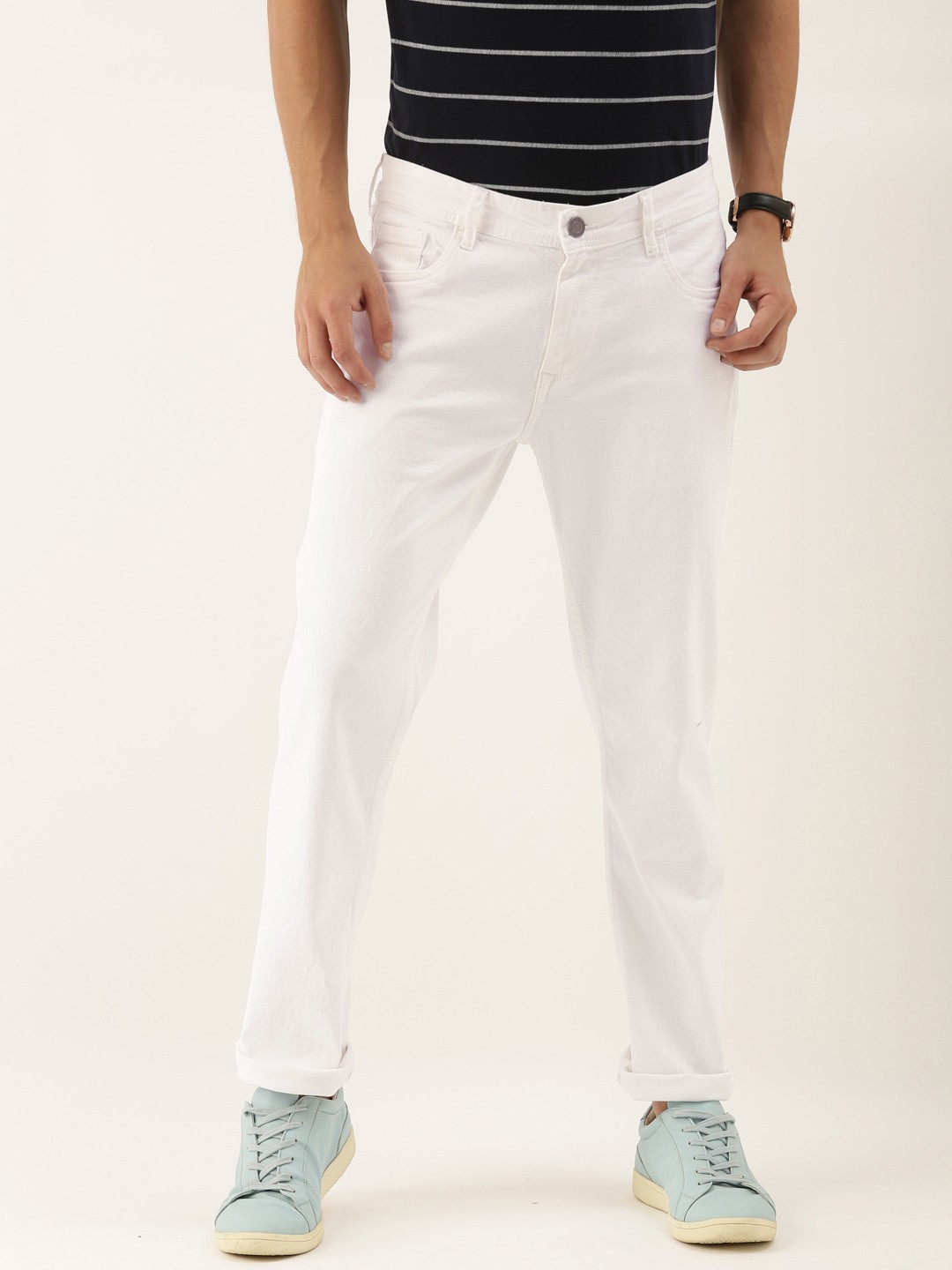 

INVICTUS Men White Slim Fit Stretchable Jeans