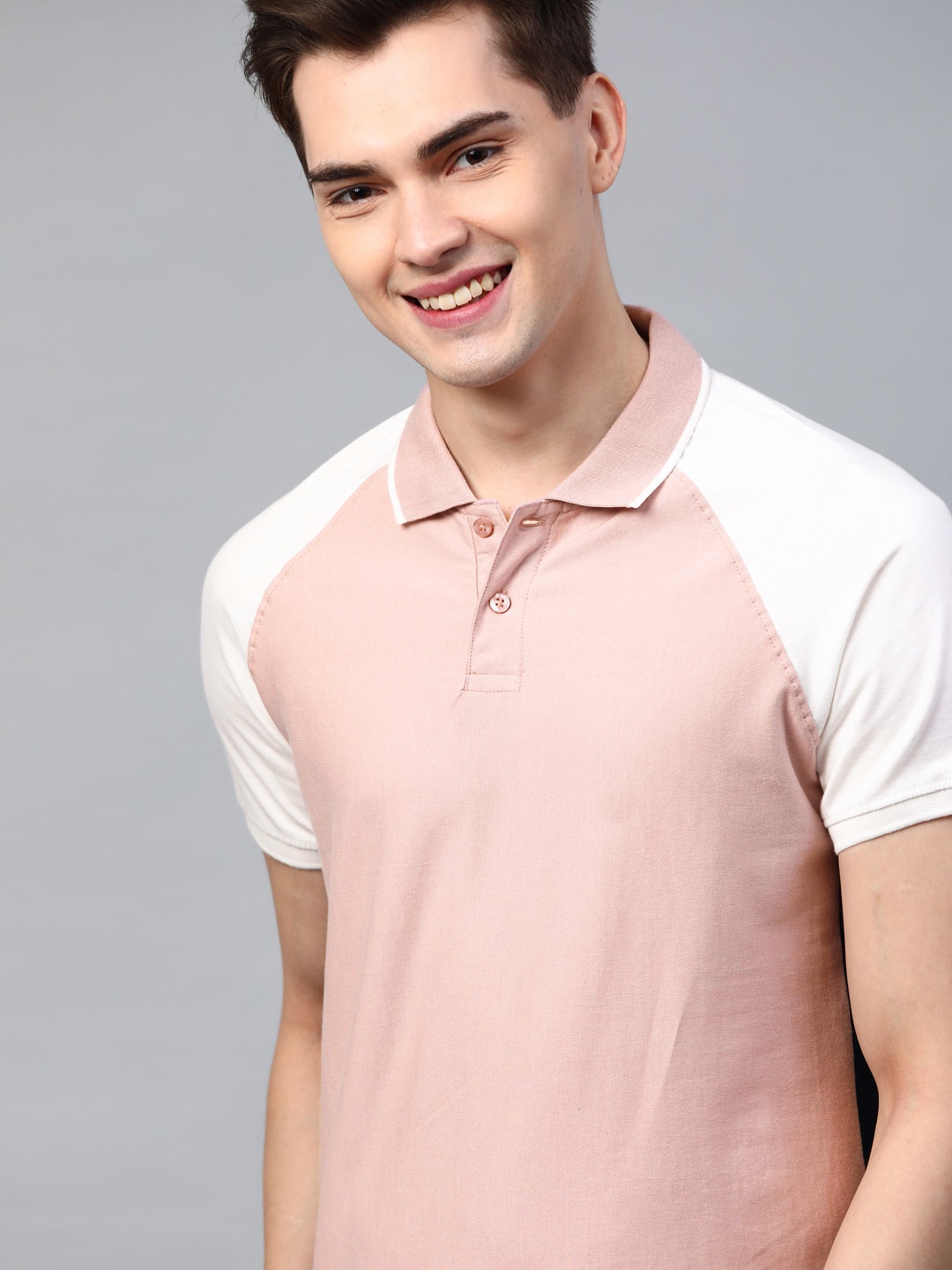 

Mast & Harbour Men Pink Solid Pure Cotton Polo Collar T-shirt